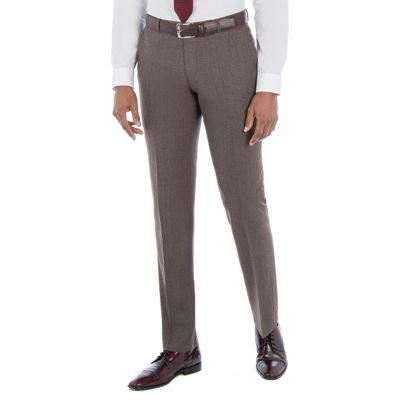 Brown texture wool blend tailored fit trouser